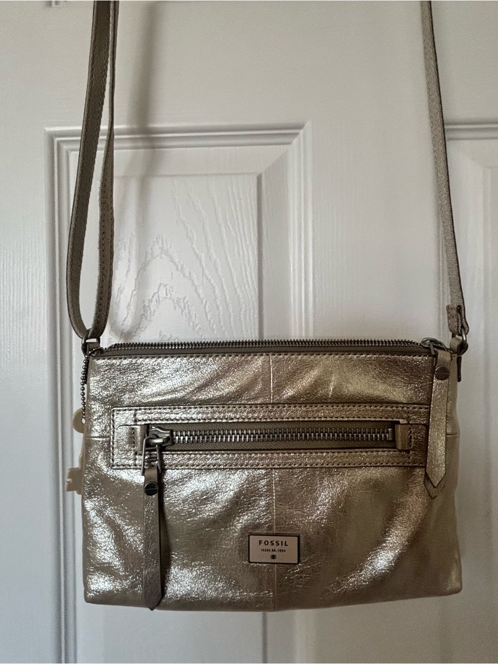 Fossil Shimmery Champagne Crossbody Bag